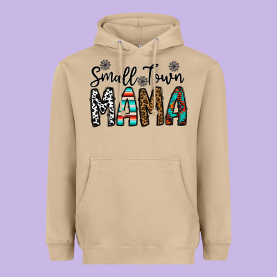 Small Town Mama Heavyweight Hoodie Designed By Cowhidedigitalart