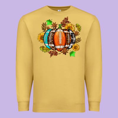 Fall Football Sunflower And Fall Premium Sweatshirt Designed By Adodesignshop
