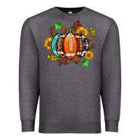 Charcoal Heather fall football sunflower and fall Premium Sweatshirt - AdoDesignShop