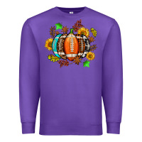 Purple fall football sunflower and fall Premium Sweatshirt - AdoDesignShop