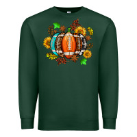 Sports Green fall football sunflower and fall Premium Sweatshirt - AdoDesignShop