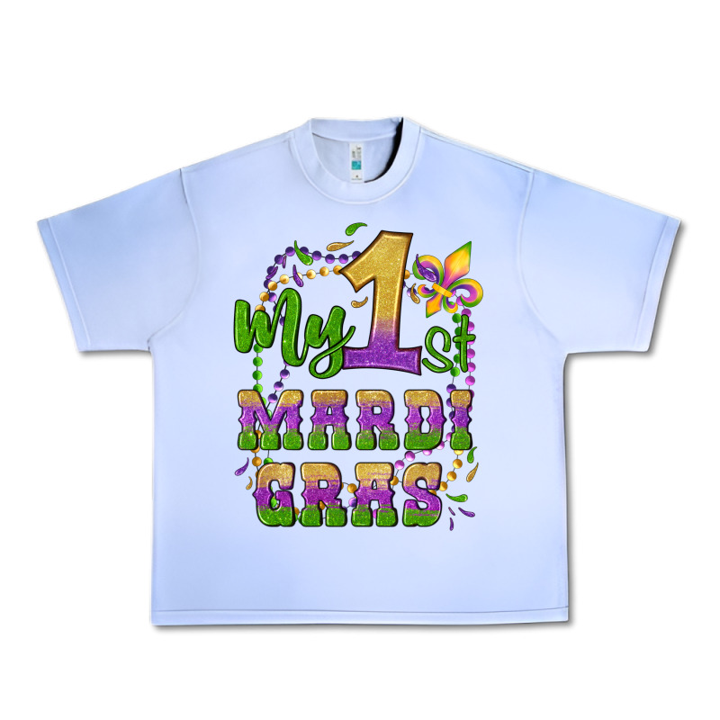 My First Mardi Gras Glitter Fleur De Lis Urban Heavy Tee by Artiststas | Teevron