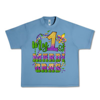 Pebble Blue my first mardi gras glitter fleur de lis Urban Heavy Tee - Artiststas