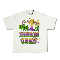 Pistachio my first mardi gras glitter fleur de lis Urban Heavy Tee - Artiststas