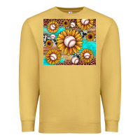 Antique Gold baseball leopard turquoise sunflower Premium Sweatshirt - JahusDesignShop