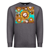 Charcoal Heather baseball leopard turquoise sunflower Premium Sweatshirt - JahusDesignShop