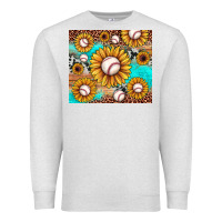 Oatmeal Heather baseball leopard turquoise sunflower Premium Sweatshirt - JahusDesignShop
