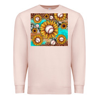 Pale Pink baseball leopard turquoise sunflower Premium Sweatshirt - JahusDesignShop