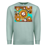 Seafoam baseball leopard turquoise sunflower Premium Sweatshirt - JahusDesignShop