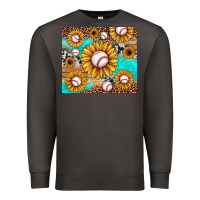 Smoke baseball leopard turquoise sunflower Premium Sweatshirt - JahusDesignShop