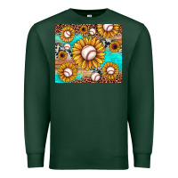 Sports Green baseball leopard turquoise sunflower Premium Sweatshirt - JahusDesignShop
