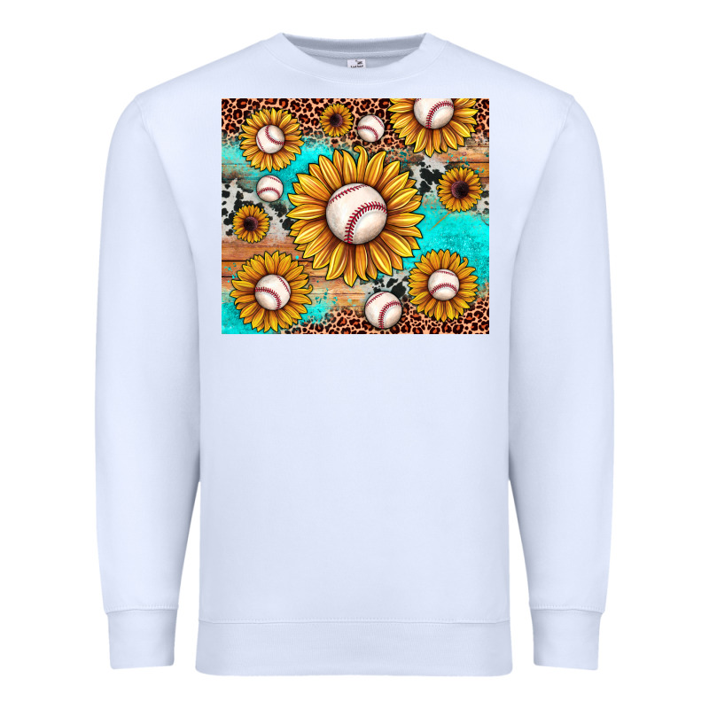 Baseball Leopard Turquoise Sunflower Premium Sweatshirt by JahusDesignShop | Teevron