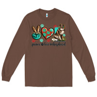Chestnut peace love australian shepherd Long Sleeve Tee - texasbilliewilder