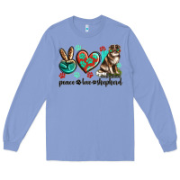 Colony Blue peace love australian shepherd Long Sleeve Tee - texasbilliewilder