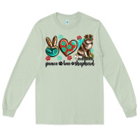 Matcha peace love australian shepherd Long Sleeve Tee - texasbilliewilder