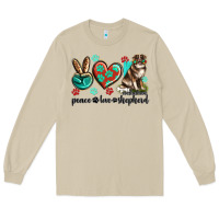 Mushroom peace love australian shepherd Long Sleeve Tee - texasbilliewilder