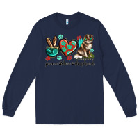 Navy peace love australian shepherd Long Sleeve Tee - texasbilliewilder
