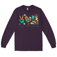 Plum peace love australian shepherd Long Sleeve Tee - texasbilliewilder