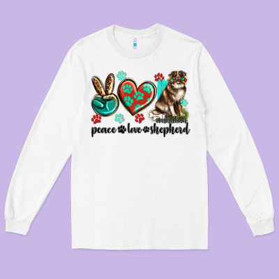 Long Sleeve Tee peace love australian shepherd