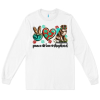 White peace love australian shepherd Long Sleeve Tee - texasbilliewilder