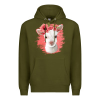 Army Green floral baby goat Premium Hoodie - Jasminsmagicworld