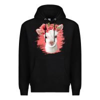 Black floral baby goat Premium Hoodie - Jasminsmagicworld