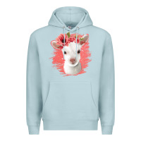 Blue Mist floral baby goat Premium Hoodie - Jasminsmagicworld