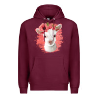 Burgundy floral baby goat Premium Hoodie - Jasminsmagicworld
