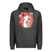 Charcoal Heather floral baby goat Premium Hoodie - Jasminsmagicworld