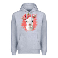 Heather Grey floral baby goat Premium Hoodie - Jasminsmagicworld