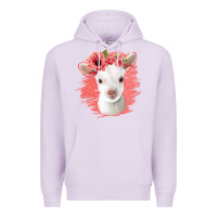 Lilac floral baby goat Premium Hoodie - Jasminsmagicworld