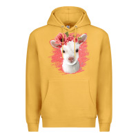 Mustard floral baby goat Premium Hoodie - Jasminsmagicworld