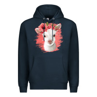 Navy floral baby goat Premium Hoodie - Jasminsmagicworld