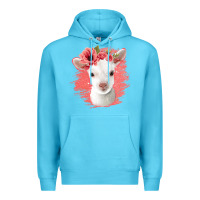 Ocean Blue floral baby goat Premium Hoodie - Jasminsmagicworld