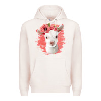 Pale Pink floral baby goat Premium Hoodie - Jasminsmagicworld
