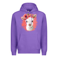 Purple floral baby goat Premium Hoodie - Jasminsmagicworld