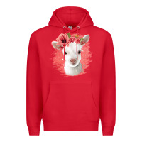 Red floral baby goat Premium Hoodie - Jasminsmagicworld