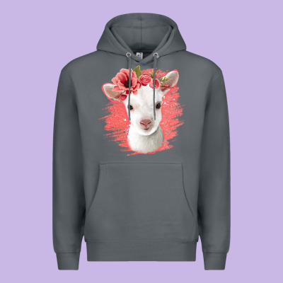 Floral Baby Goat Premium Hoodie Designed By Jasminsmagicworld