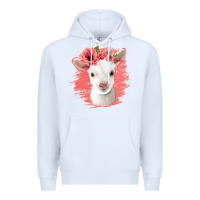 White floral baby goat Premium Hoodie - Jasminsmagicworld