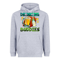 Heather Grey drinking buddies with baby bottle and beer Heavyweight Hoodie - HRA Design Shop