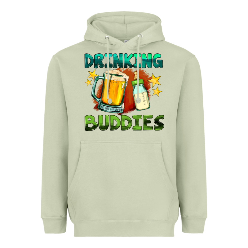 Drinking Buddies With Baby Bottle And Beer Heavyweight Hoodie by HRA Design Shop | Teevron