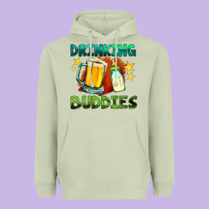 Drinking Buddies With Baby Bottle And Beer Heavyweight Hoodie Designed By Hra Design Shop