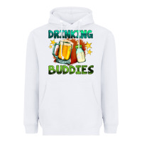 White drinking buddies with baby bottle and beer Heavyweight Hoodie - HRA Design Shop