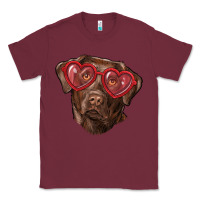 Burgundy labrador retriever with love glass Classic Tee - RanaPortraitStore