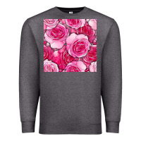 Charcoal Heather valentines day all dress up roses seamless pattern Premium Sweatshirt - BundleAndBundleShop