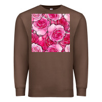 Chestnut valentines day all dress up roses seamless pattern Premium Sweatshirt - BundleAndBundleShop