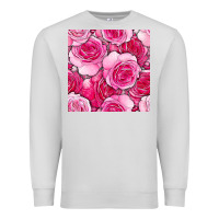 Dove Grey valentines day all dress up roses seamless pattern Premium Sweatshirt - BundleAndBundleShop