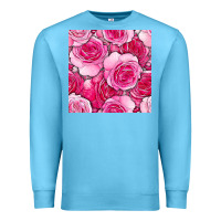 Ocean Blue valentines day all dress up roses seamless pattern Premium Sweatshirt - BundleAndBundleShop
