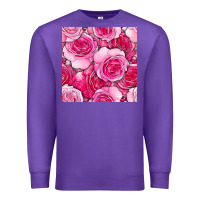 Purple valentines day all dress up roses seamless pattern Premium Sweatshirt - BundleAndBundleShop