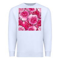 White valentines day all dress up roses seamless pattern Premium Sweatshirt - BundleAndBundleShop